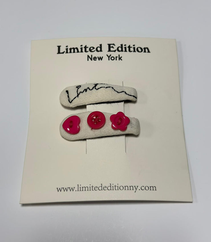 Yarn Stitched Designed 2 Pack Clip Cream